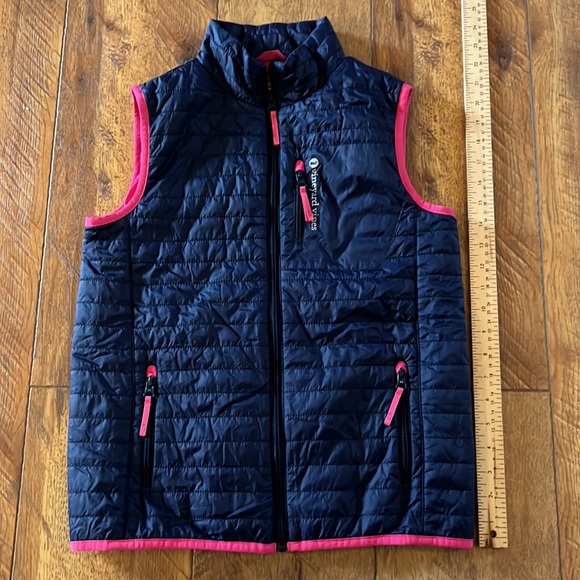 Vineyard Vines Performance Vest Girls Large Navy Pink - Picture 5 of 11